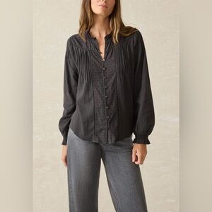 Faherty Lily Blouse Washed Black‎ Size S